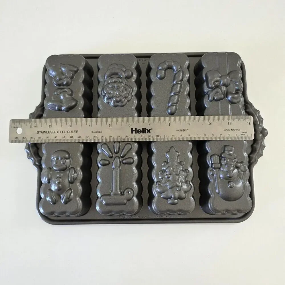Nordic Ware Holiday Bakeware Pan Nonstick Christmas Mini Loaf Mold USA